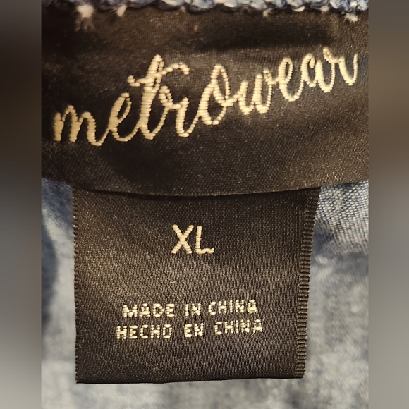 Denim Blue Layered Slip On Midi Skirt 100% Cotton - Picture 6 of 6